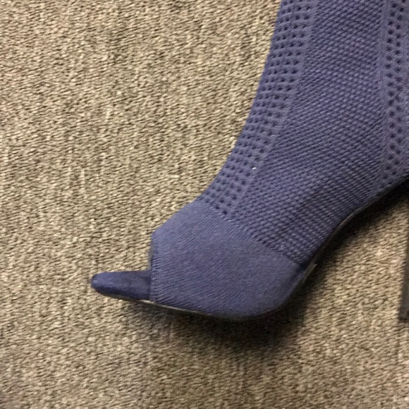 Blue open toe Thigh high boot - Picture 4 of 6